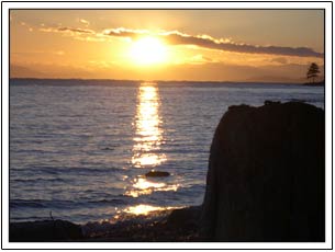 Oceanfront sunsets in Sechelt, on the Sunshine Coast of BC
