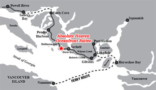 map of Langdale Ferry to Sechelt 